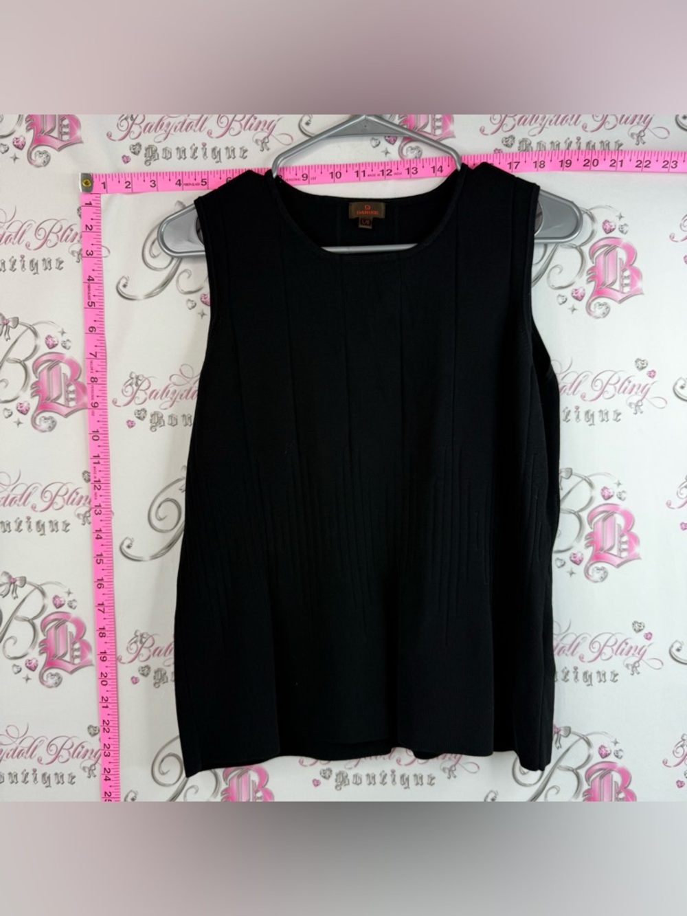 Danier tank top stretchy classic knit knitted Black Sleeveless Tank Top